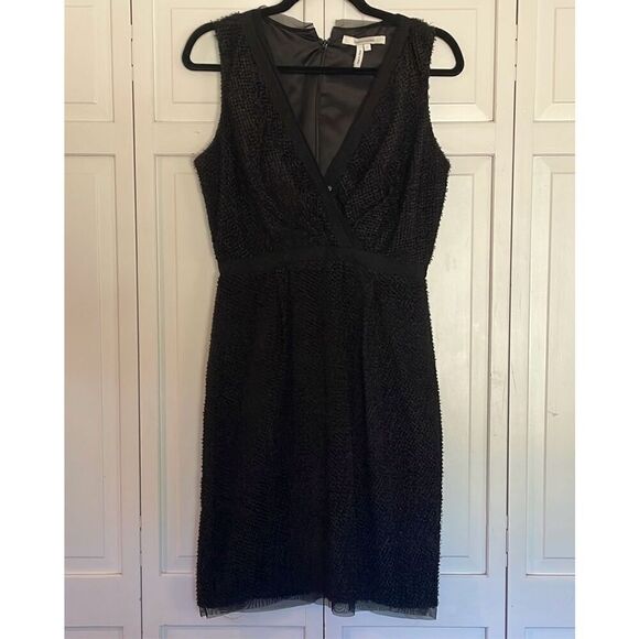 Max & Cleo black textured faux wrap dress  6 - Picture 2 of 12